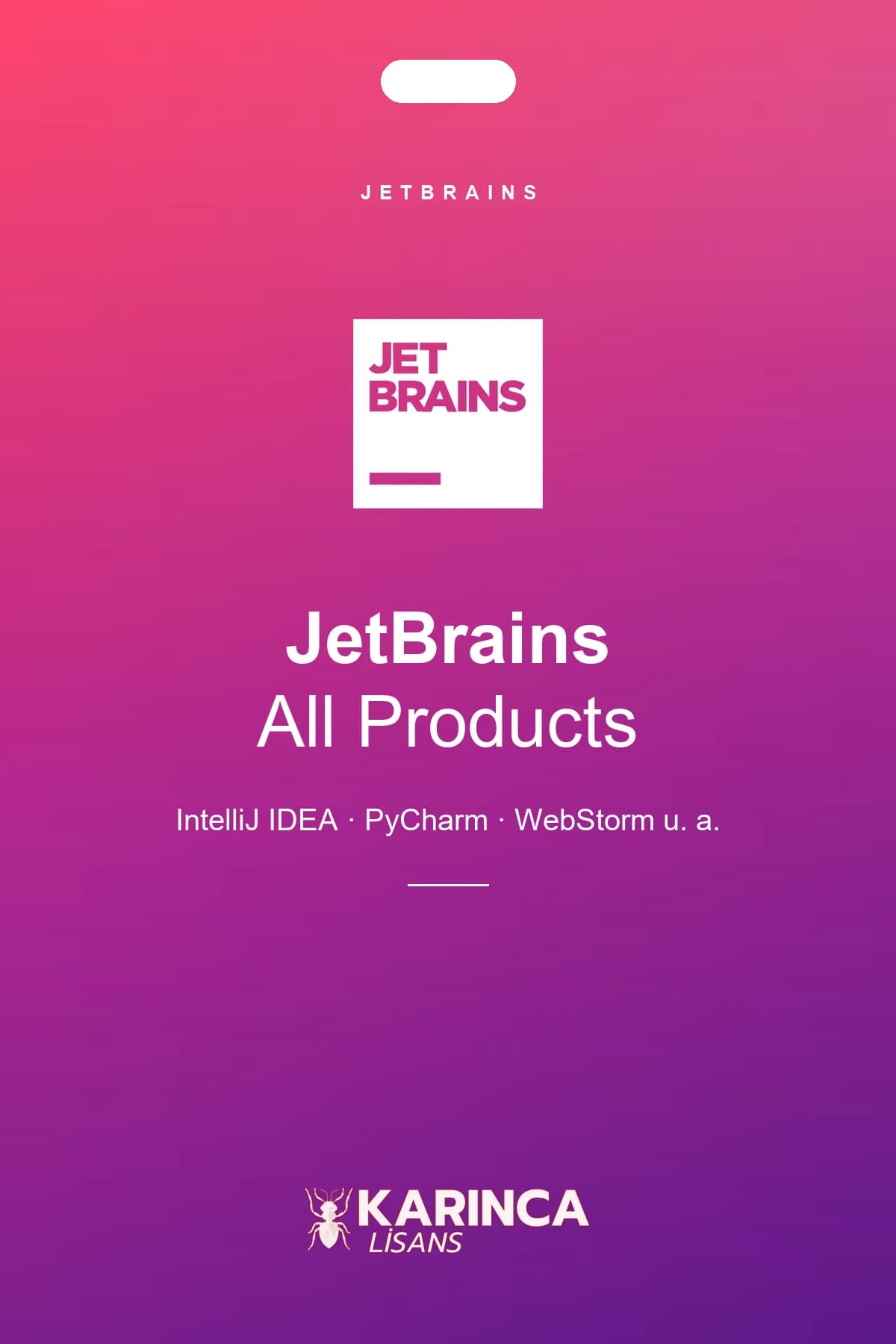 JetBrains Lizenz für alle Entwicklungsumgebungen – Produktbild von Karınca Lisans